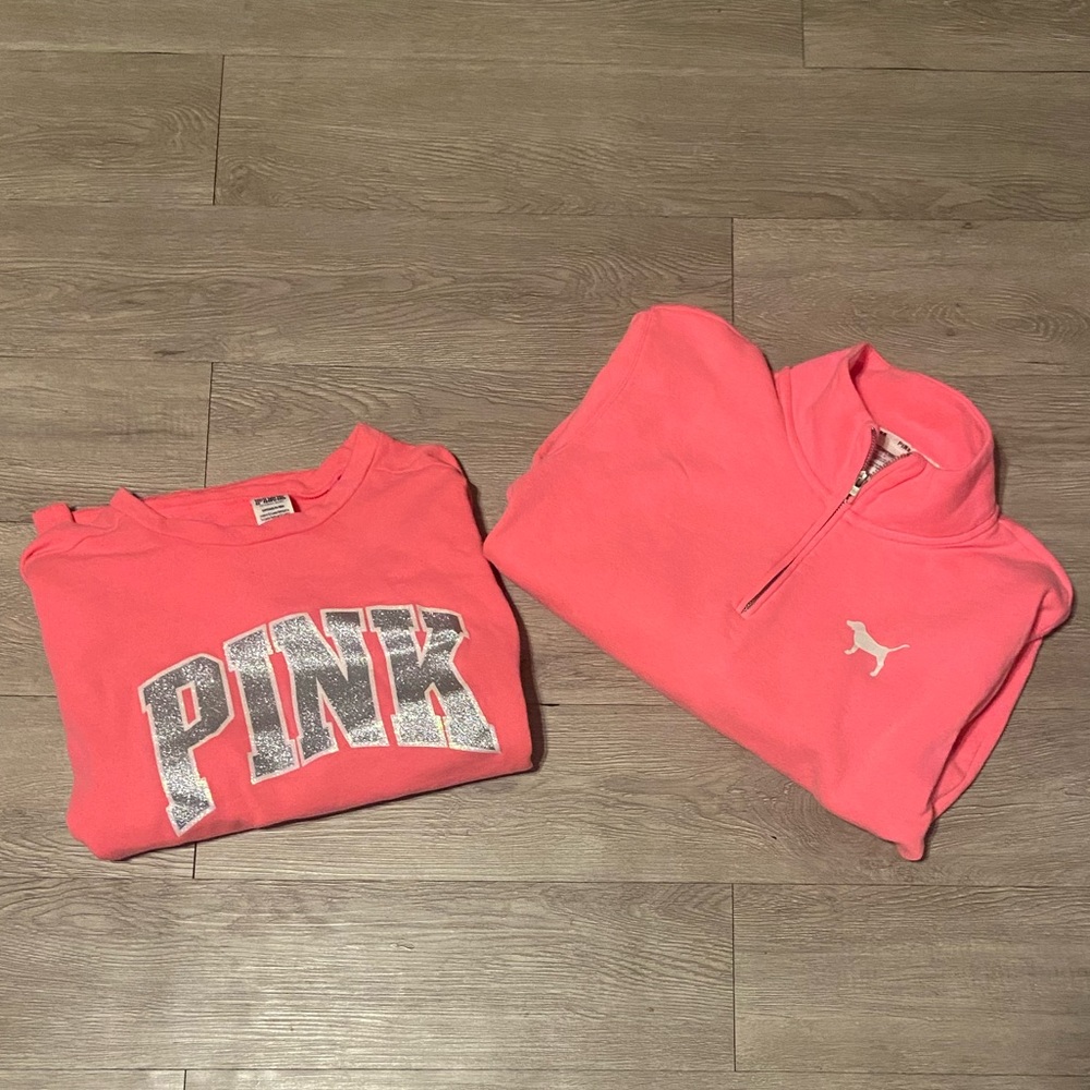 2 Pink Victoria Secret sweatshirts size S